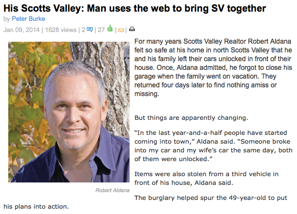 My Scotts Valley Gets Featured in The Scotts Valley Press Banner