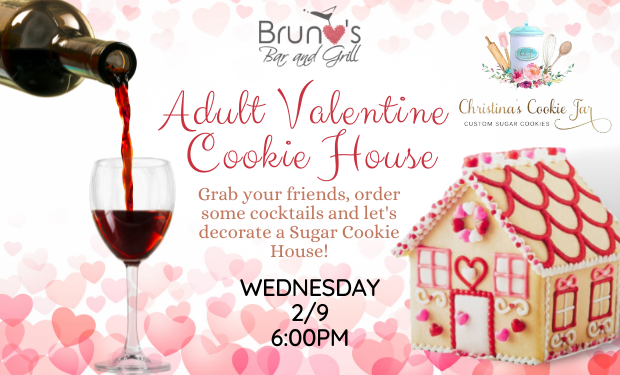 Adult Valentine Sip and Decorate Cookie House
