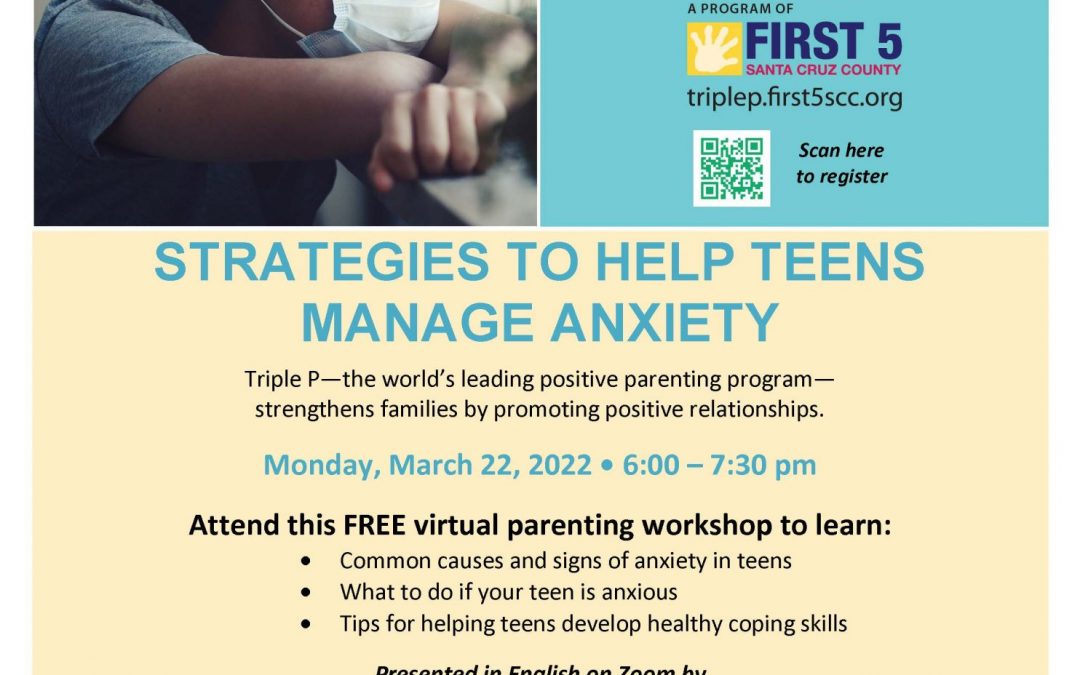 Triple P Workshop: Strategies to Help Teens to Manage Anxiety